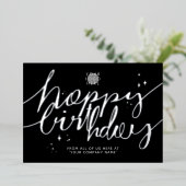 Carte d'anniversaire professionnelle argentée avec (Debout devant)