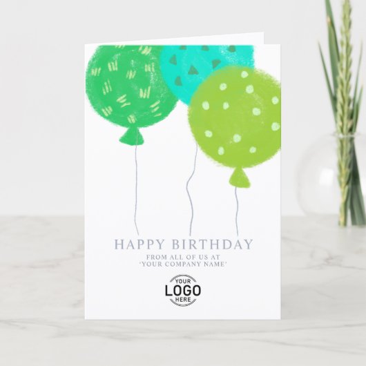 Carte d'anniversaire professionnelle avec ballons (Devant)
