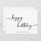 Carte d'anniversaire professionnelle avec écriture (Devant / Derrière)