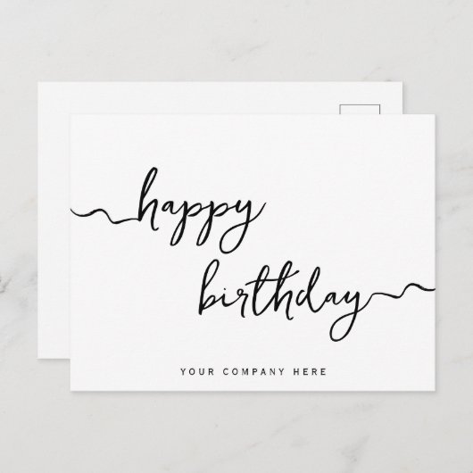 Carte d'anniversaire professionnelle avec écriture (Devant / Derrière)