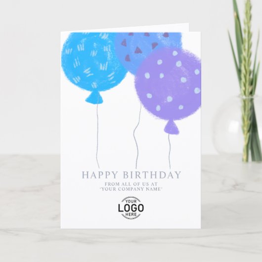 Carte d'anniversaire professionnelle avec logo per (Devant)