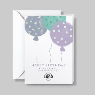 Carte d'anniversaire professionnelle avec logo per