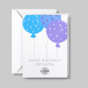 Carte d'anniversaire professionnelle avec logo per