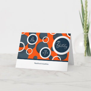 Carte d'anniversaire professionnelle orange géomét