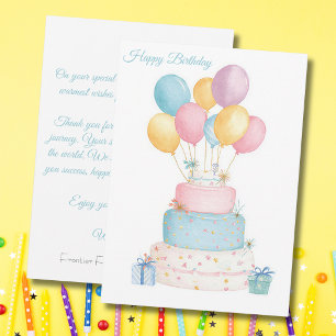Carte d'anniversaire professionnelle personnalisée