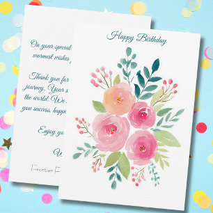 Carte d'anniversaire professionnelle personnalisée