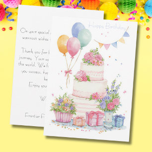 Carte d'anniversaire professionnelle personnalisée