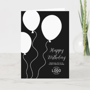 Carte d'anniversaire professionnelle simple noir e