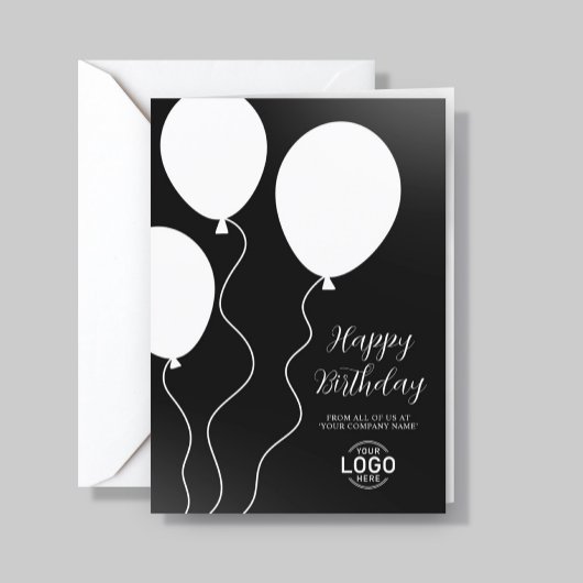 Carte d'anniversaire professionnelle simple noir e