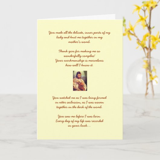 Carte d'anniversaire Psalm 139 (Fleur jaune)