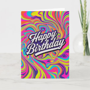 carte d'anniversaire psychédélique