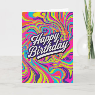 carte d'anniversaire psychédélique
