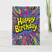 carte d'anniversaire psychédélique (Devant)