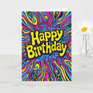 carte d'anniversaire psychédélique