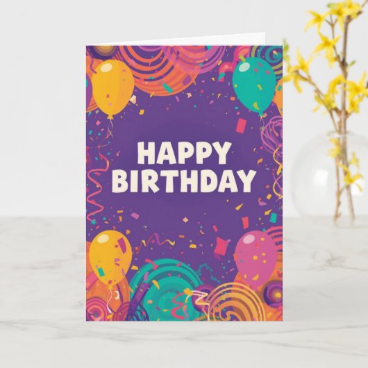 carte d'anniversaire psychédélique (Fleur jaune)