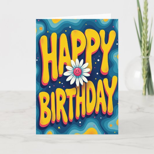 Carte d'anniversaire psychédélique (Devant)