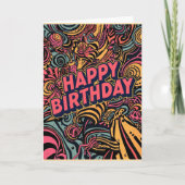 carte d'anniversaire psychédélique (Devant)