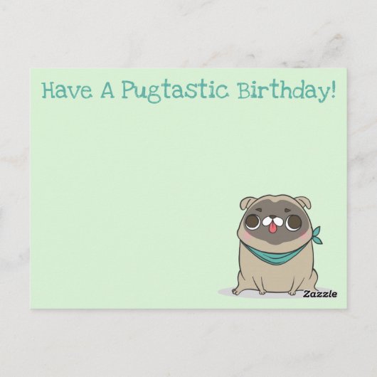 Carte d'anniversaire Pug (Dos)