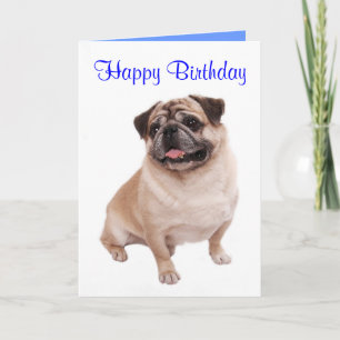 Carte d'anniversaire Pug Chiot Chien - Vers à l'in