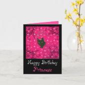 carte d'anniversaire punk de princesse de minou (Fleur jaune)