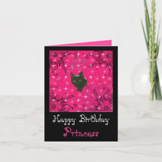 carte d'anniversaire punk de princesse de minou