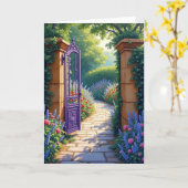 Carte d'anniversaire Purple Gate (Fleur jaune)