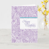 Carte d'anniversaire Purple Henna (Fleur jaune)