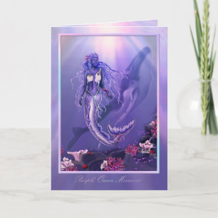 Carte d'anniversaire Purple Ocean Mermaid