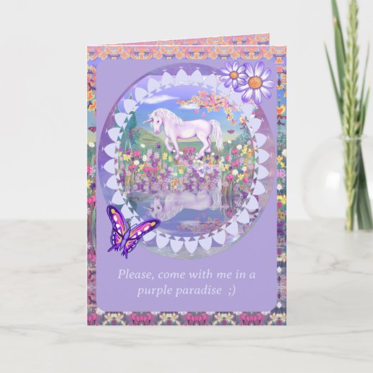 Carte d'anniversaire Purple Paradise (Devant)