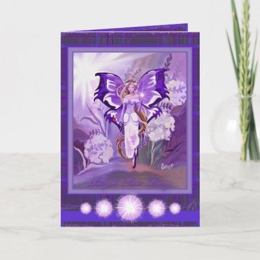 Carte d'anniversaire Purple Sun Fairy (Devant)