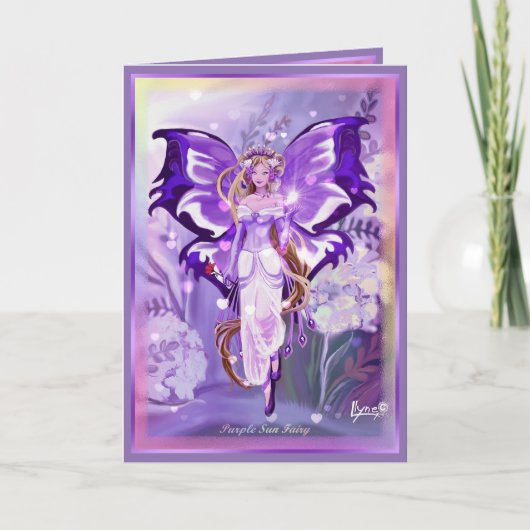 Carte d'anniversaire Purple Sun Fairy (Devant)