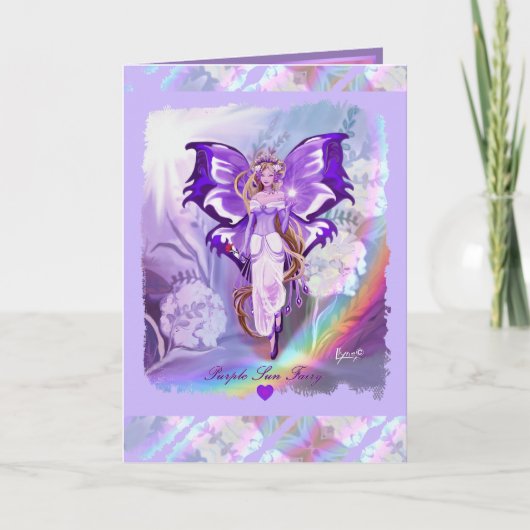 Carte d'anniversaire Purple Sun Fairy (Devant)