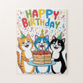 Carte d'anniversaire Puzzle Cuts (Vertical)