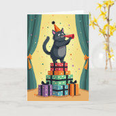 Carte d'anniversaire Pyramide de Cadeaux (Fleur jaune)