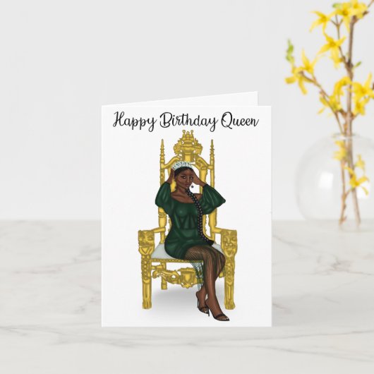 Carte d'anniversaire Queen (Fleur jaune)