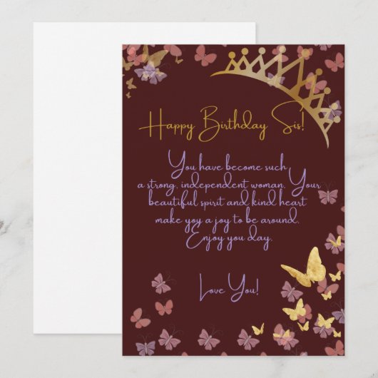 Carte d'anniversaire Queen (Devant / Derrière)