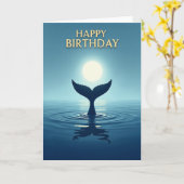 Carte d'anniversaire Queue de baleine (Fleur jaune)