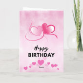 Carte d'anniversaire qui parle dans les coeurs (Dos)