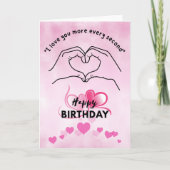 Carte d'anniversaire qui parle dans les coeurs (Devant)