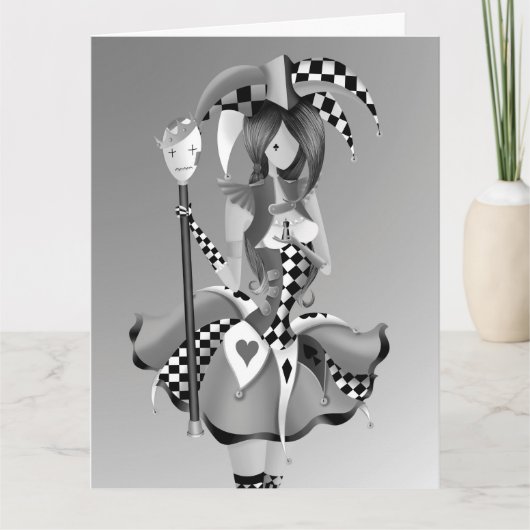 Carte d'anniversaire Quirky Jester & Puppet King p (Devant)