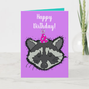 Carte d'anniversaire Raccoon