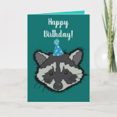 Carte d'anniversaire Raccoon (Devant)
