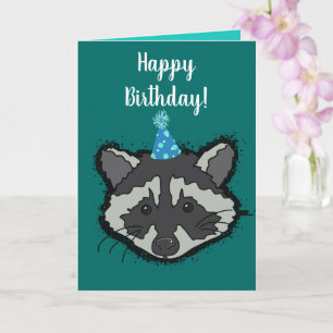Carte d'anniversaire Raccoon