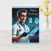 Carte d'anniversaire radiologiste (Fleur jaune)
