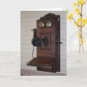Carte d'anniversaire "Railroad Depot Telephone" (Fleur jaune)