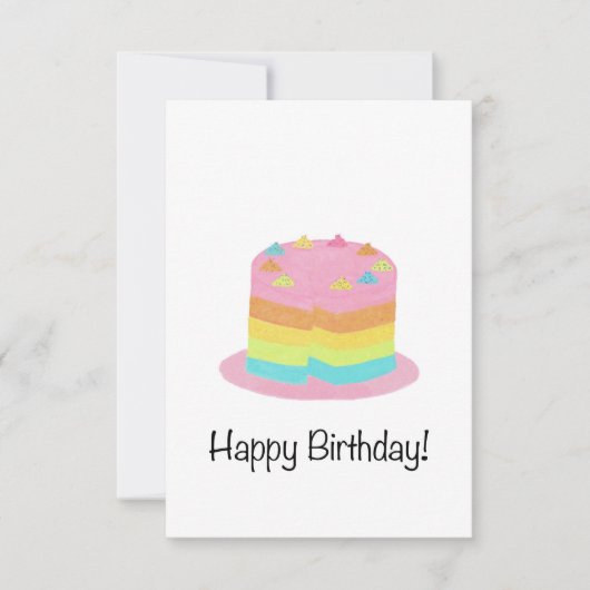Carte d'anniversaire Rainbow Cake (Devant)