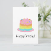 Carte d'anniversaire Rainbow Cake (Debout devant)