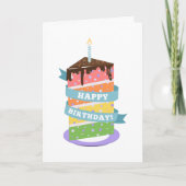 Carte d'anniversaire Rainbow Cake (Devant)