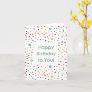 Carte d'anniversaire Rainbow Confetti Watercolor D