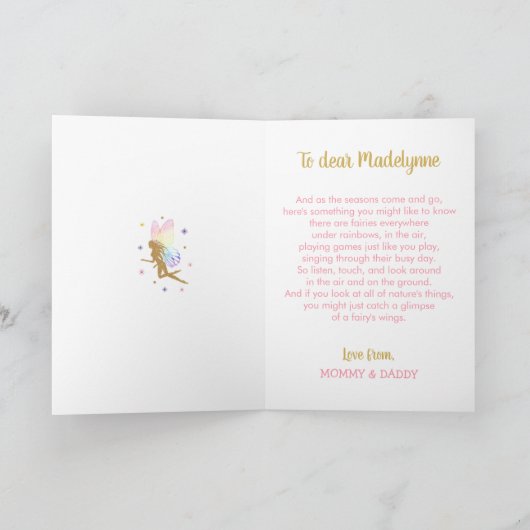 Carte d'anniversaire Rainbow Fairy (Intérieur)